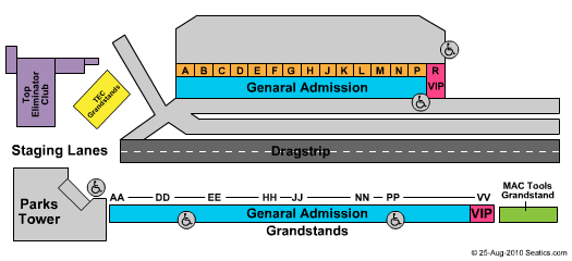 Lucas Oil Raceway NHRA1 Seating Chart